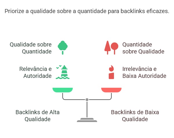 gráfico de backlinks bons e ruins